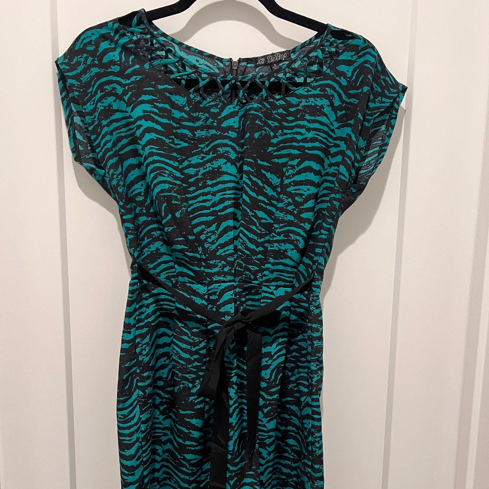 Belted Green and Black dress